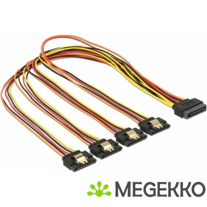 Delock 60158 0.5m SATA 15-pin Multi kleuren SATA-kabel, Computers en Software, Overige Computers en Software, Nieuw, Verzenden