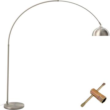 tectake Booglamp Arcus, staal, retro-stijl, 60W - Mat nikkel, Verzenden