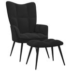vidaXL Relaxstoel met voetenbank fluweel zwart, Verzenden