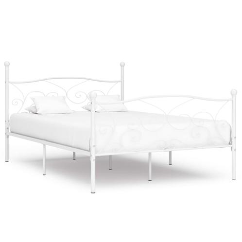 vidaXL Bedframe met lattenbodem metaal wit 120x200 cm, Huis en Inrichting, Slaapkamer | Bedden, Nieuw, Verzenden