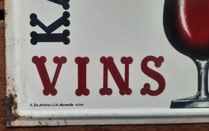 Vins Karafon - Reclamebord - Tole lithografie aan beide, Antiquités & Art, Antiquités | Assiettes décoratives & Carrelages