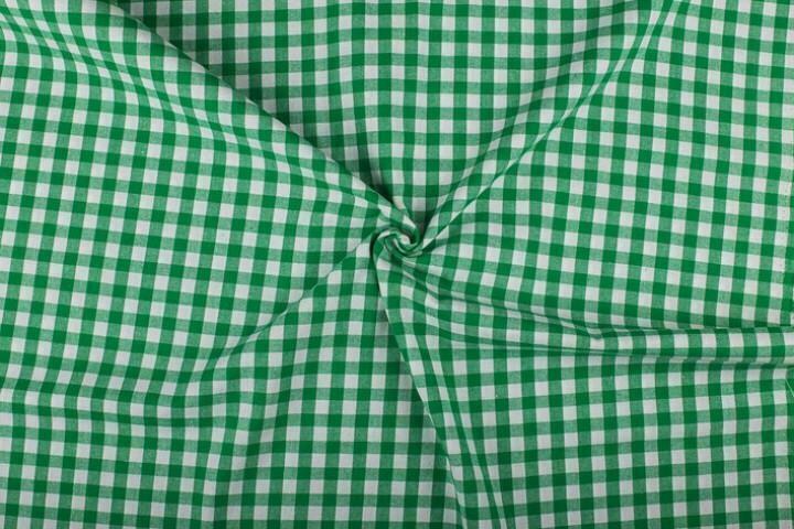 Geblokte stof groen wit geruit - 10mm geruit, Hobby en Vrije tijd, Stoffen en Lappen, 120 cm of meer, 200 cm of meer, Groen, Nieuw