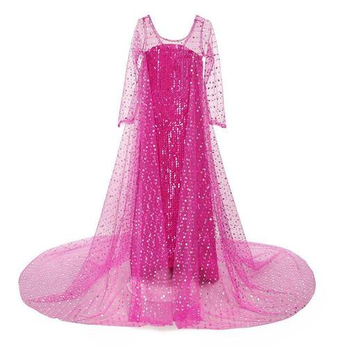Prinsessenjurk - Roze Elsa jurk met sleep - Kleedje, Kinderen en Baby's, Carnavalskleding en Verkleedspullen, Verzenden