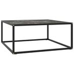 vidaXL Table basse Noir avec verre marbre noir 80x80x35, Maison & Meubles, Neuf, Verzenden
