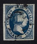 Espagne 1851 - Isabel II 6r Azul intenso - Certificado Graus, Timbres & Monnaies, Timbres | Europe | Espagne