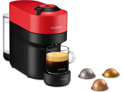Krups -  Nespresso Vertuo Pop (xn920510) - Rood, Elektronische apparatuur, Koffiezetapparaten, Koffiepads en cups, Nieuw, Afneembaar waterreservoir
