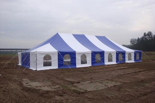 Ambisphere | Pole tent 9x15m BLAUW / WIT, Tuin en Terras, Partytenten, Partytent, Nieuw