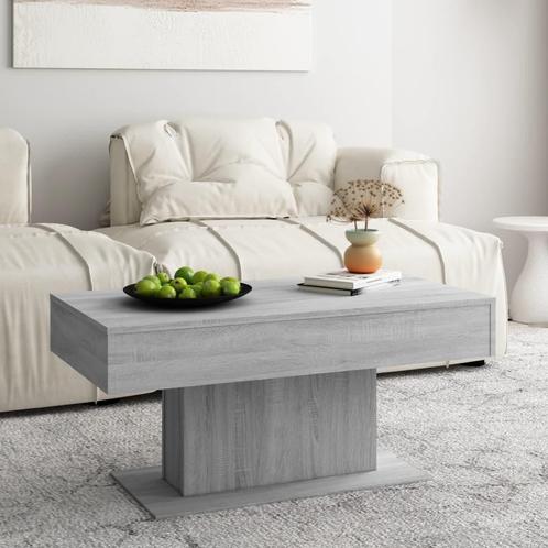 vidaXL Salontafel 96x50x45 cm bewerkt hout grijs sonoma, Huis en Inrichting, Tafels | Salontafels, Nieuw, Verzenden
