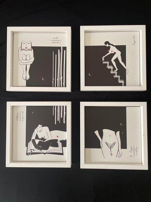 Kiasmo - Chiara Rescio - Lijst (4) - Hout, Keramiek, Antiquités & Art, Art | Objets design