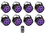 Ibiza Light 8x 36W RGB LED PAR Spots 3-in-1 Wash Effect DMX