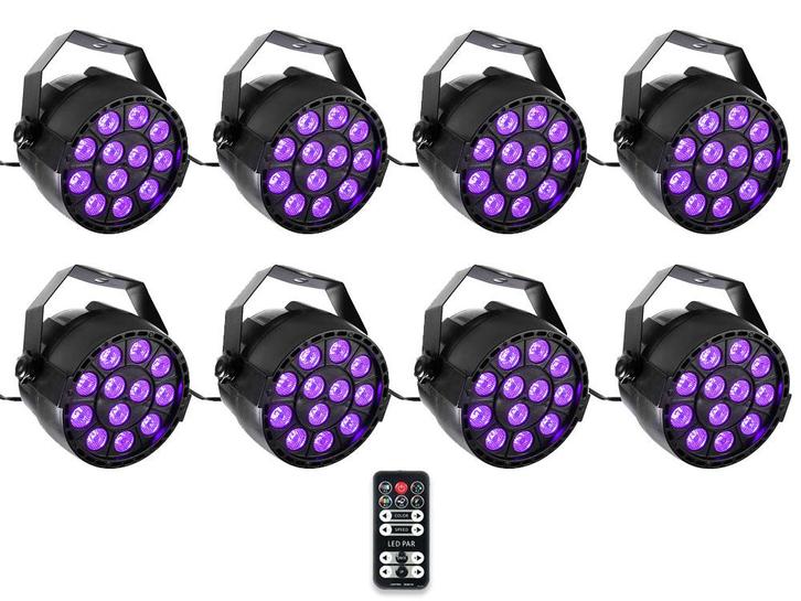 Ibiza Light 8x 36W RGB LED PAR Spots 3-in-1 Wash Effect DMX, Muziek en Instrumenten, Licht en Laser