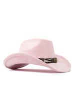 Cowboyhoed Lichtroze Gevlochten Band Lichtroze Cowboy Wester, Kleding | Dames, Carnavalskleding en Feestkleding, Ophalen of Verzenden