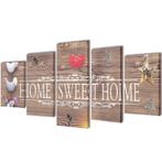 vidaXL Canvas muurdruk print set home sweet home 100 x 50 cm, Collections, Posters & Affiches, Verzenden