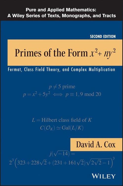 Primes of the Form x2+ny2 9781118390184 David A Cox, Boeken, Taal | Engels, Gelezen, Verzenden