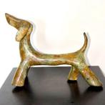 Abdoulaye Derme - sculptuur, Chien - 20 cm - Brons