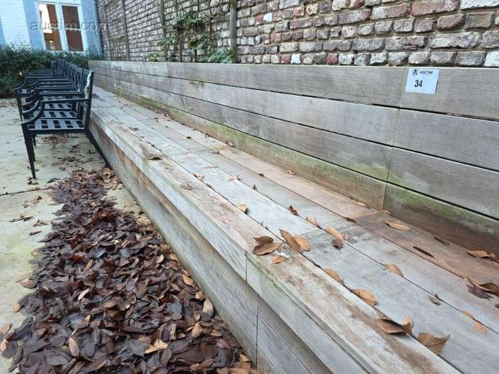 Houten terrasbanken (4x), Huis en Inrichting, Keuken | Keukenbenodigdheden, Ophalen