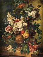 Italian school (XIX-XX) - Still life with vase of flowers., Antiek en Kunst