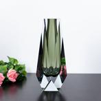 Vaas - Uraniumglas, Muranoglas - Vintage glazen vaas, Antiek en Kunst