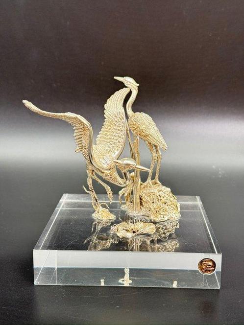 Miniatuur figuur - Garzas en plata - .925 zilver, Antiek en Kunst, Antiek | Zilver en Goud