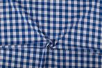 Boerenbont stof blauw 18mm geruit - Katoen stof 80m op rol, Verzenden, Nieuw