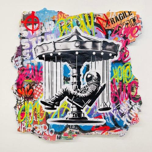 AIIROH (1987) x SINAO (1981) - Spacy Go Round - XXL [100%, Antiek en Kunst, Kunst | Schilderijen | Modern
