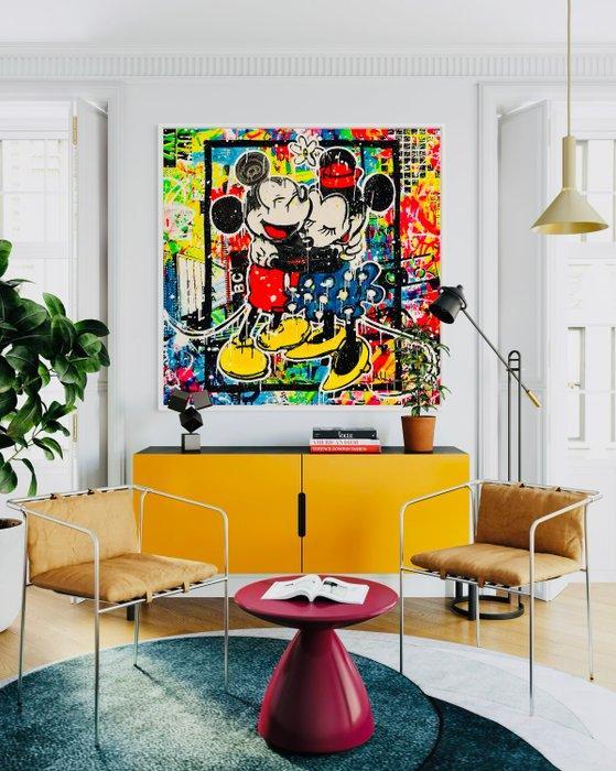 Mikko - Mickey And Minnie Mouse Love On Frame - XL (No, Antiek en Kunst, Kunst | Schilderijen | Modern