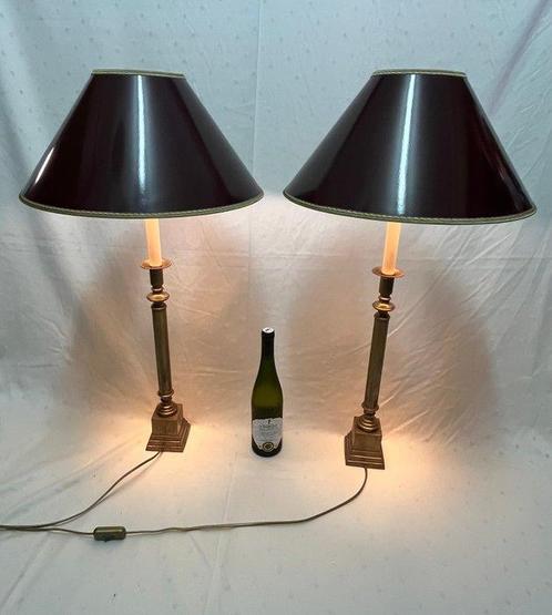 Lampe de table (2) - Laiton - style Hollywood Regency, Huis en Inrichting, Overige Huis en Inrichting