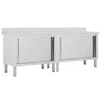 vidaXL Werktafels met deuren 2 st 240x50x(95-97) cm, Verzenden