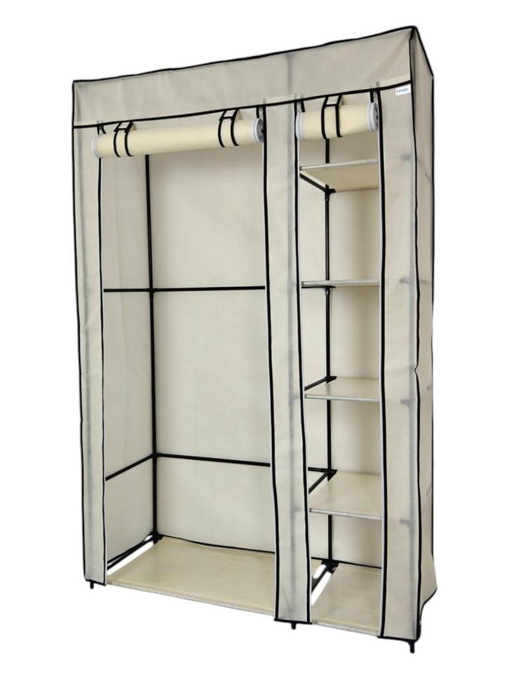 Lendo Online Opvouwbare Kledingkast 108x44x166 cm Crème, Huis en Inrichting, Kasten | Kleerkasten, Nieuw, Verzenden