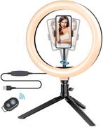 Tweedekans | LED Ringlamp - Bureau Statief - USB 26 cm/10, Audio, Tv en Foto, Fotografie | Statieven en Balhoofden, Ophalen of Verzenden
