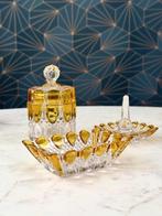 Art Nouveau Toiletset (3) - Val Saint Lambert - Kristal -