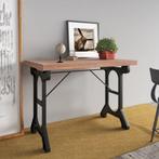 vidaXL Eettafel 110x65x82 cm massief vurenhout en ijzer, Huis en Inrichting, Tafels | Eettafels, Verzenden, Nieuw