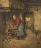 Baruch Lopes de Leão Laguna (1864 – 1943) - Old lady cooking