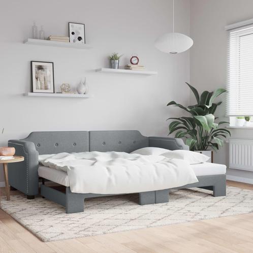 vidaXL Slaapbank met onderschuifbed 100x200 cm stof, Huis en Inrichting, Slaapkamer | Bedden, Nieuw, Verzenden