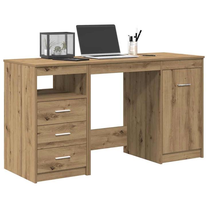 vidaXL Bureau met kast Artisan Oak Engineered Wood, Huis en Inrichting, Bureaus, Nieuw, Verzenden