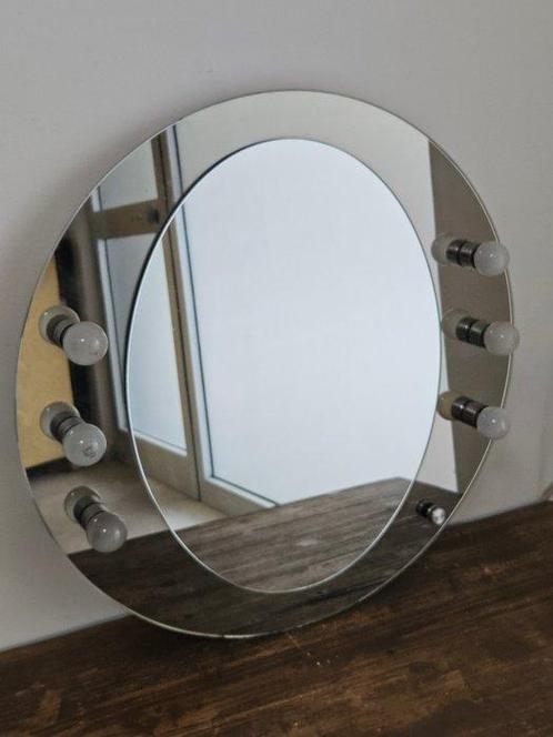 Miroir mural - Verre - Miroir lumineux double - six lumières, Antiek en Kunst, Kunst | Designobjecten