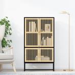 vidaXL Hoge kast 70x35x125 cm bewerkt hout zwart, Verzenden, Nieuw