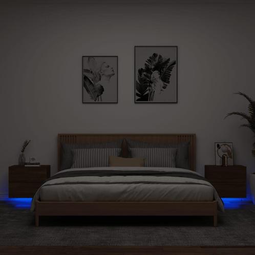 vidaXL Nachtkastjes met LEDs 2 st wandgemonteerd, Maison & Meubles, Chambre à coucher | Tables de chevet, Envoi