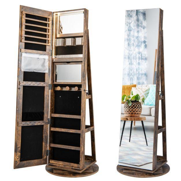 2dekans | Coast Sieradenkast - MDF - Incl. Spiegel & Led -, Handtassen en Accessoires, Beautycases, Ophalen of Verzenden