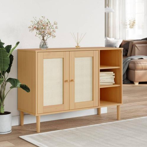 vidaXL Dressoir SENJA 112x40x80 cm rattan massief grenenhout, Huis en Inrichting, Kasten | Dressoirs, Nieuw, Verzenden