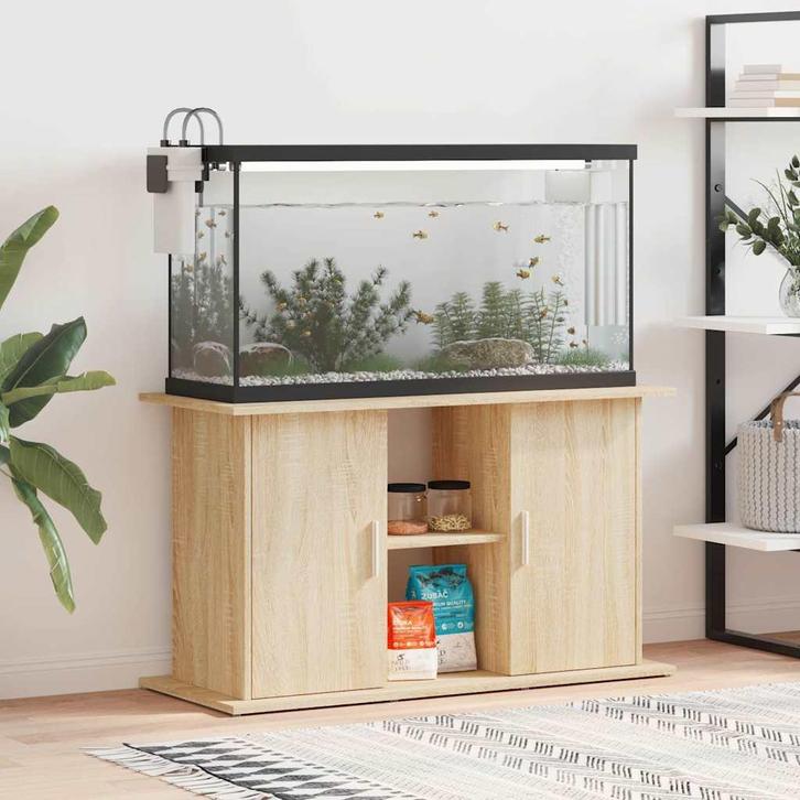 vidaXL Aquariumstandaard Sonoma Eiken 101x41x58 cm Bewerkt, Dieren en Toebehoren, Vissen | Aquaria en Toebehoren, Nieuw, Verzenden