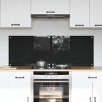 vidaXL Keuken Spatscherm Zwart 70 x 50 cm gehard glas, Antiek en Kunst, Verzenden
