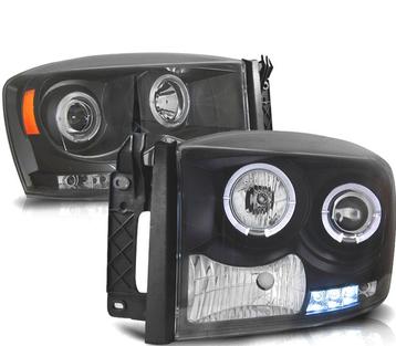 PHARES POUR DODGE RAM 06-08 ANGEL EYES NOIR, Autos : Pièces & Accessoires, Verzenden