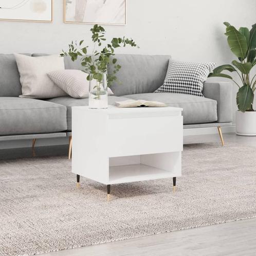 vidaXL Salontafel 50x46x50 cm bewerkt hout hoogglans wit, Huis en Inrichting, Tafels | Salontafels, Nieuw, Verzenden
