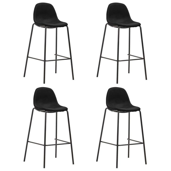 vidaXL Barstoelen 4 st stof zwart, Huis en Inrichting, Barkrukken, Nieuw, Verzenden