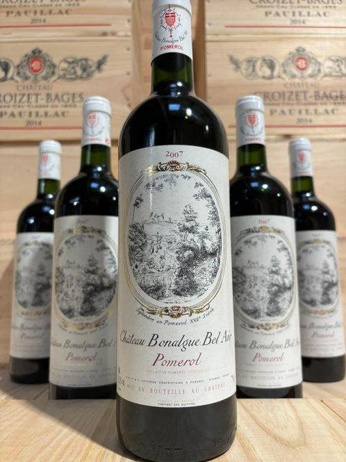 2007 Château Bonalgue Bel Air - Pomerol - 6 Flessen (0.75, Verzamelen, Wijnen