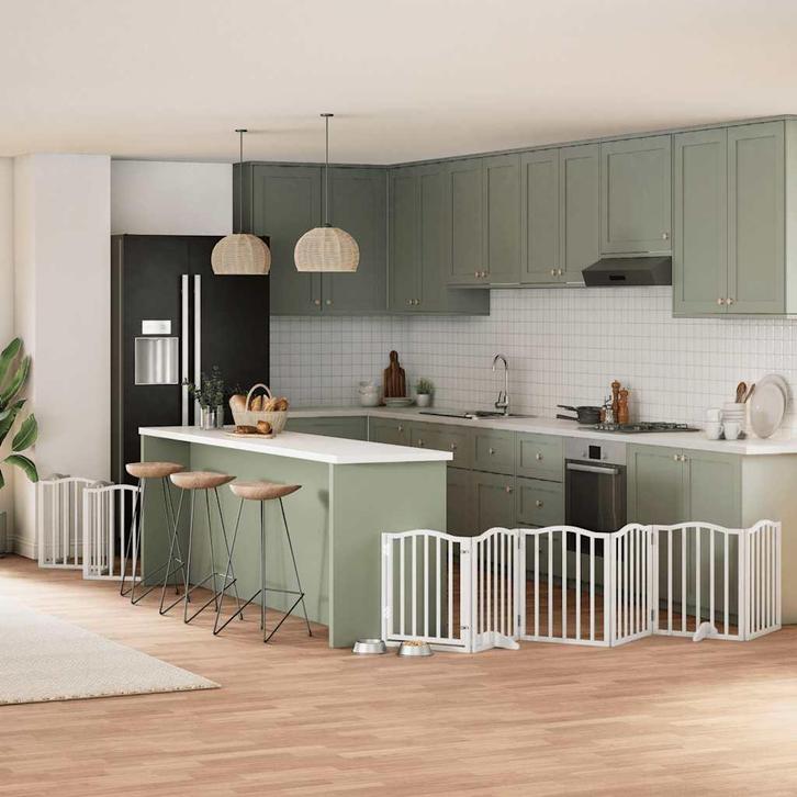 vidaXL Hondenhek inklapbaar met deur 12 panelen 600cm, Dieren en Toebehoren, Hondenbenches, Nieuw, Verzenden