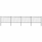 vidaXL Tuinhek met speerpunt staal 714,5x120 cm zwart, Verzenden, Nieuw
