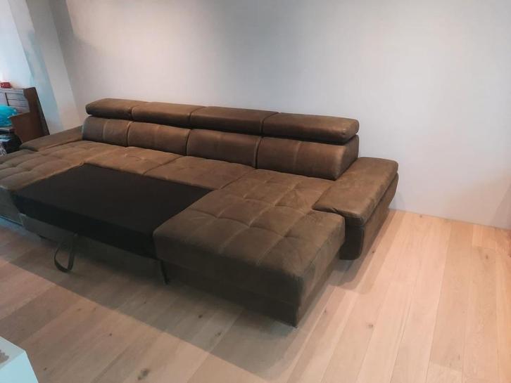 Fabien, hoeksalon met bedfunctie, olijfgroen (nieuw, A-keuze, Huis en Inrichting, Zetels | Zetels, Nieuw, Stof, Overige materialen