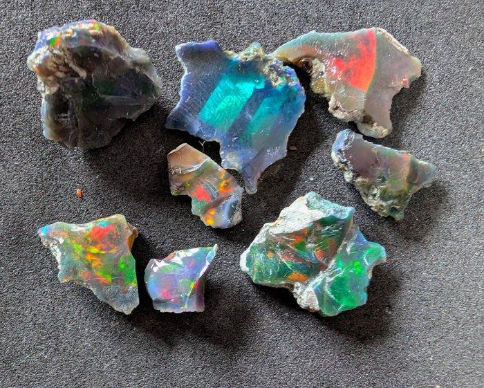 Opalos Negros de fuego AAA+ 27ct - Hoogte: 14 mm - Breedte:, Collections, Minéraux & Fossiles